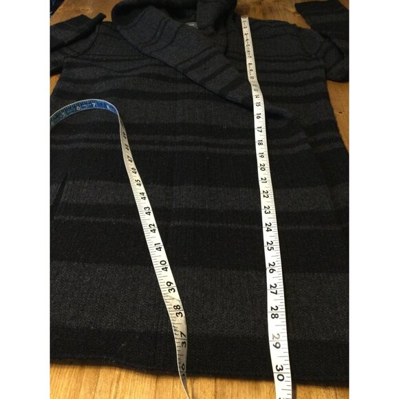 Vince Womens XS Black & Gray Striped Hooded Cardigan Sweater - Picture 8 of 9